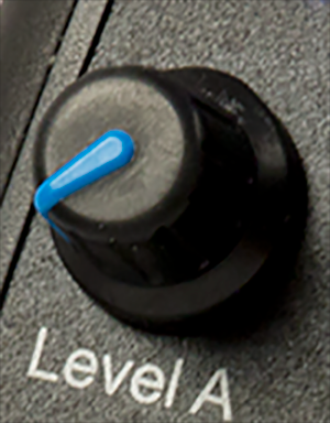 Closeup of an ElectroPebble control knob